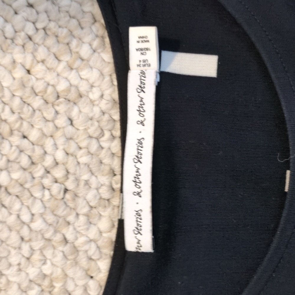 & Other Stories Navy Dress with White Dash Design - Picture 2 of 4